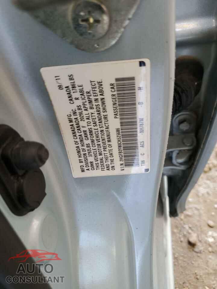 HONDA CIVIC 2012 - 2HGFB2F80CH525686