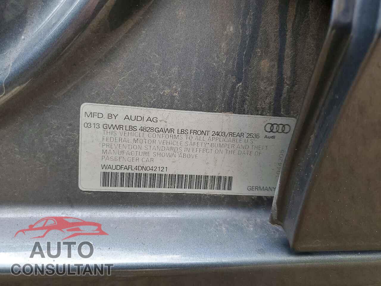 AUDI A4 2013 - WAUDFAFL4DN042121