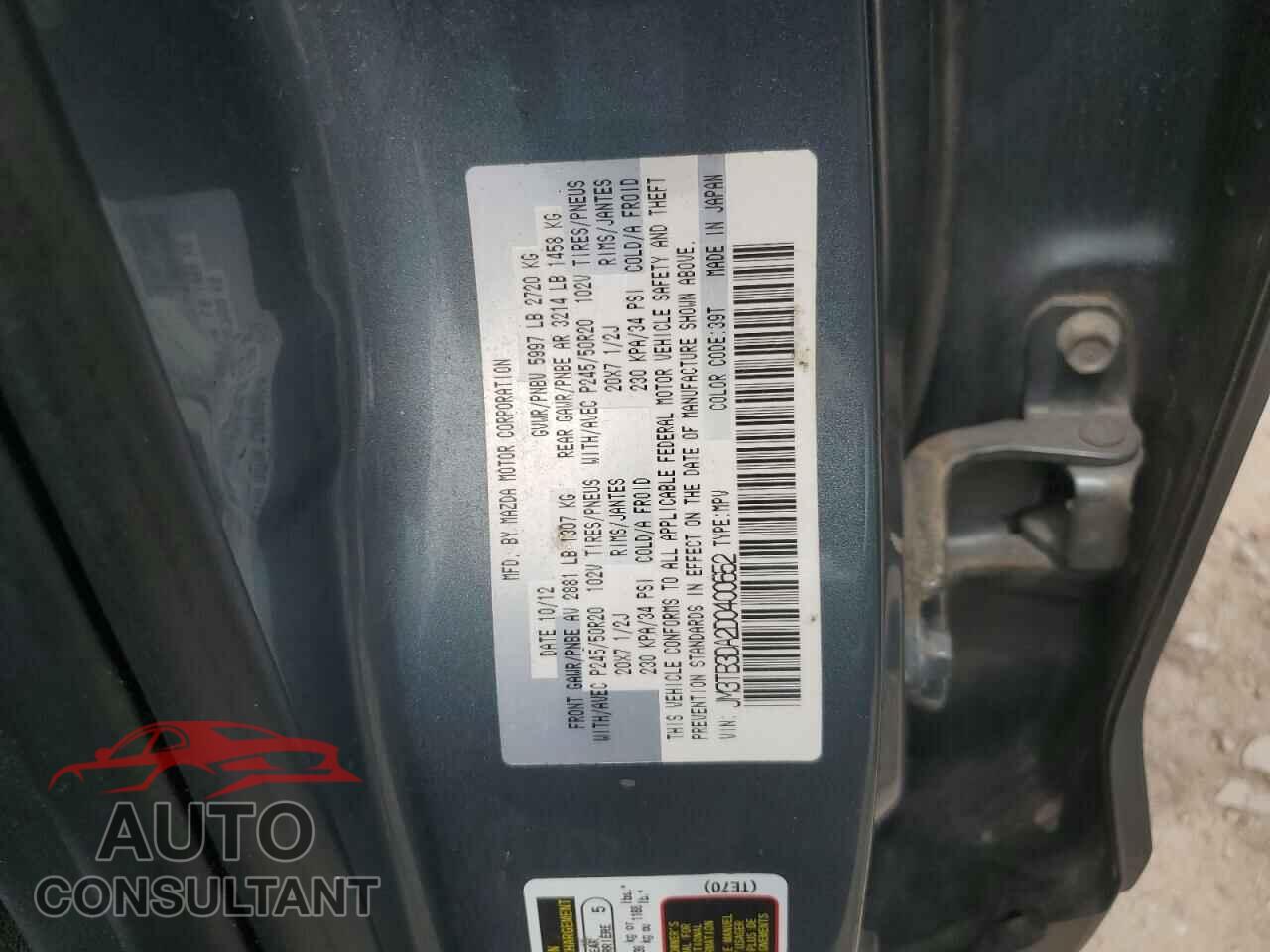 MAZDA CX-9 2013 - JM3TB3DA2D0400652