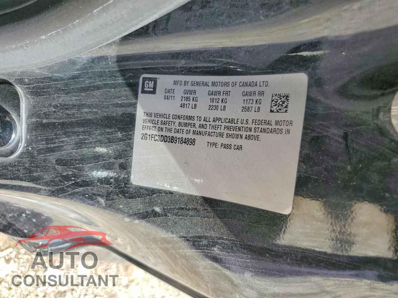CHEVROLET CAMARO 2011 - 2G1FC3DD3B9184898