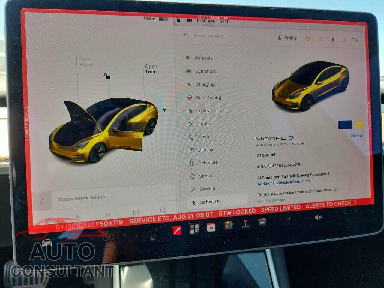 TESLA MODEL 3 2020 - 5YJ3E1EA9LF504719