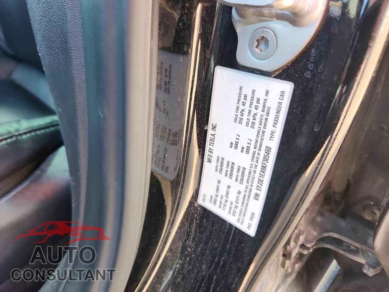 TESLA MODEL 3 2019 - 5YJ3E1EA9KF305460