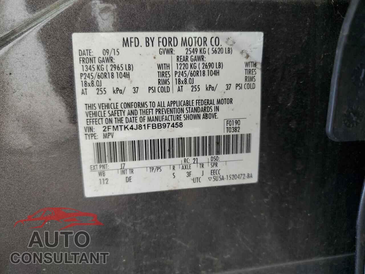 FORD EDGE 2015 - 2FMTK4J81FBB97458