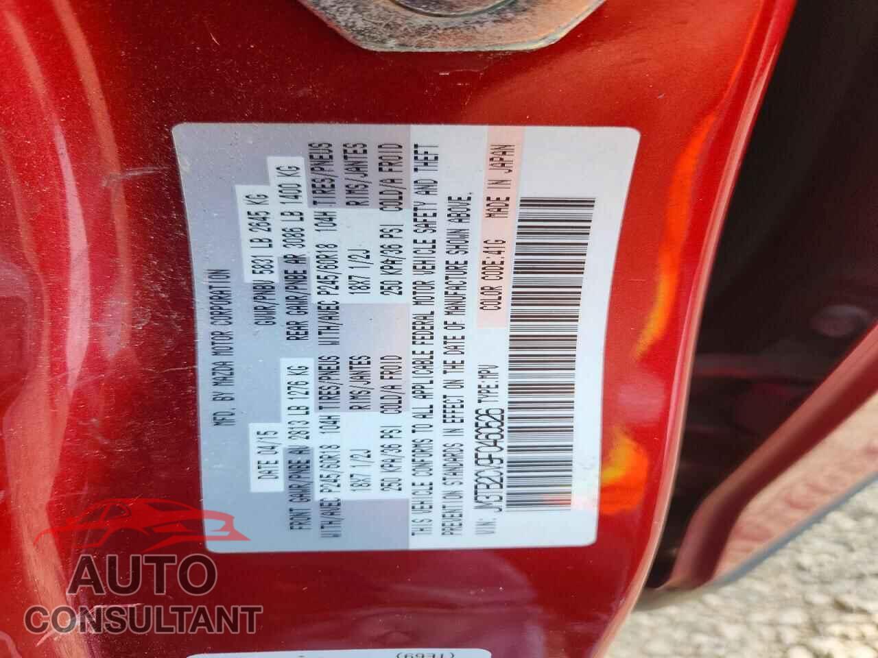 MAZDA CX-9 2015 - JM3TB2CV9F0460526