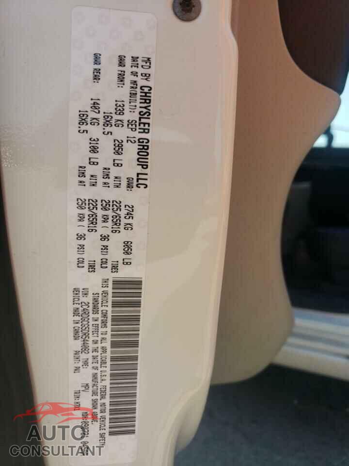DODGE CARAVAN 2013 - 2C4RDGCG5DR544082