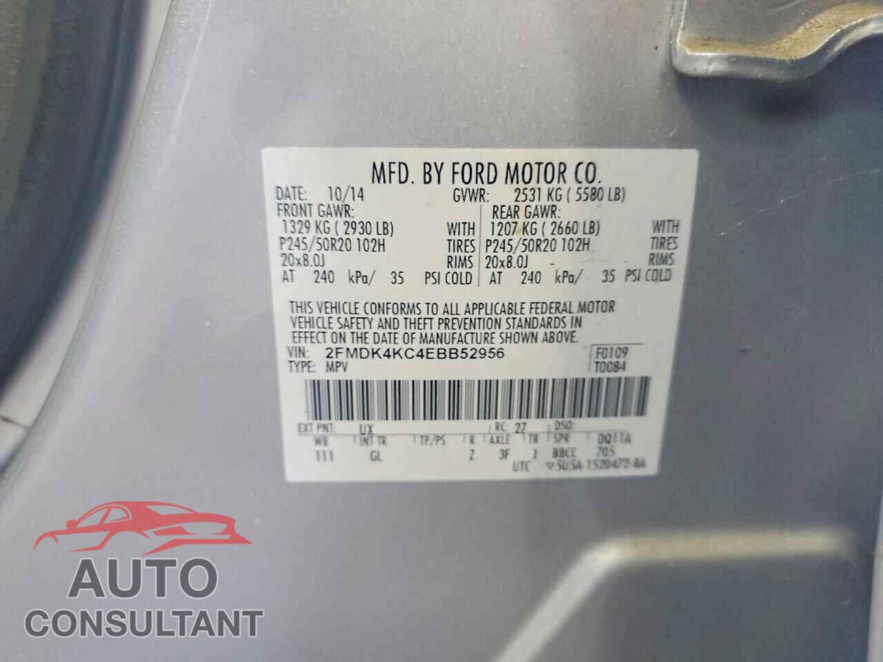 FORD EDGE 2014 - 2FMDK4KC4EBB52956