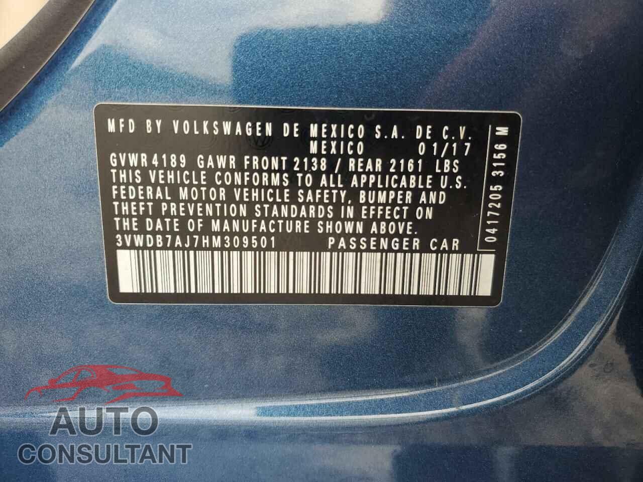 VOLKSWAGEN JETTA 2017 - 3VWDB7AJ7HM309501