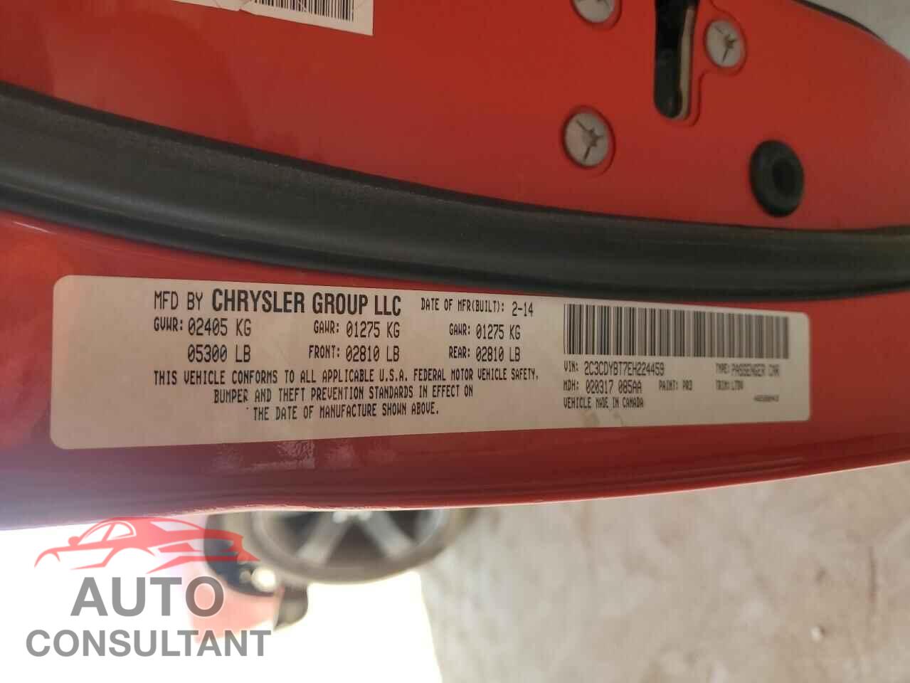 DODGE CHALLENGER 2014 - 2C3CDYBT7EH224459