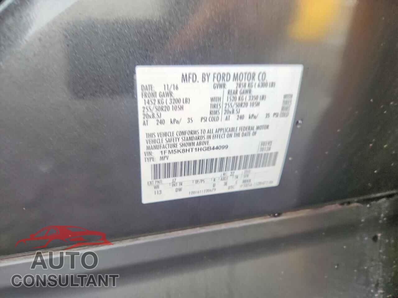 FORD EXPLORER 2017 - 1FM5K8HT1HGB44099