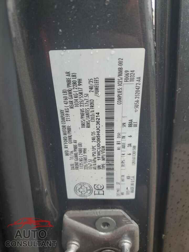 FORD ESCAPE 2017 - 1FMCU0G95HUC36214