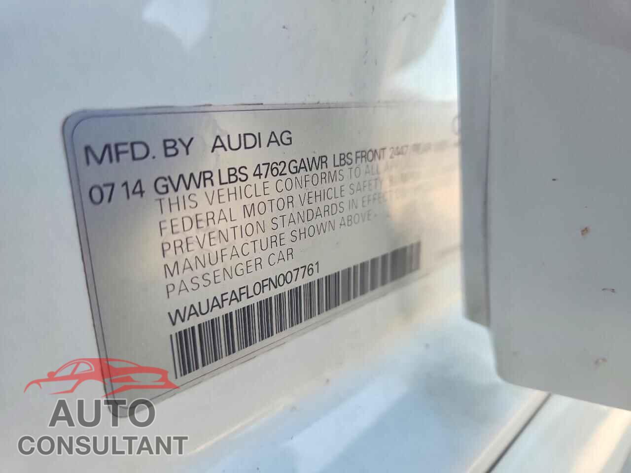 AUDI A4 2015 - WAUAFAFL0FN007761