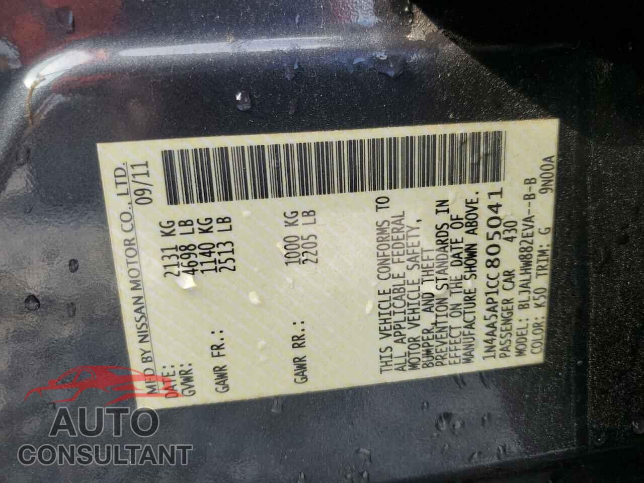 NISSAN MAXIMA 2012 - 1N4AA5AP1CC805041