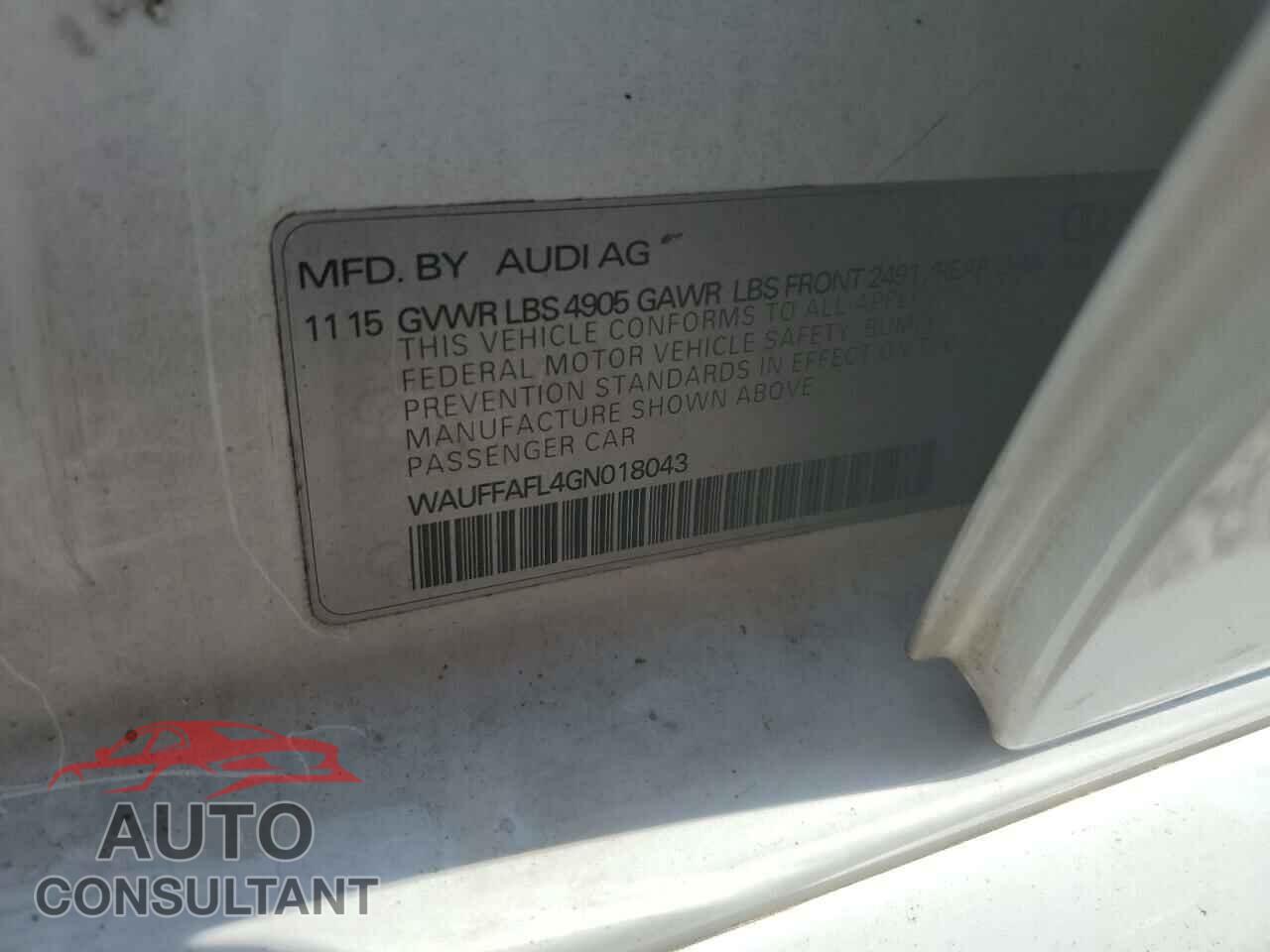 AUDI A4 2016 - WAUFFAFL4GN018043