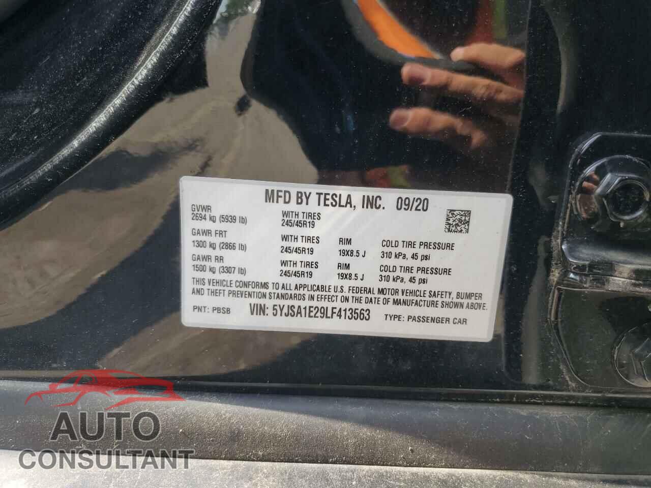 TESLA MODEL S 2020 - 5YJSA1E29LF413563