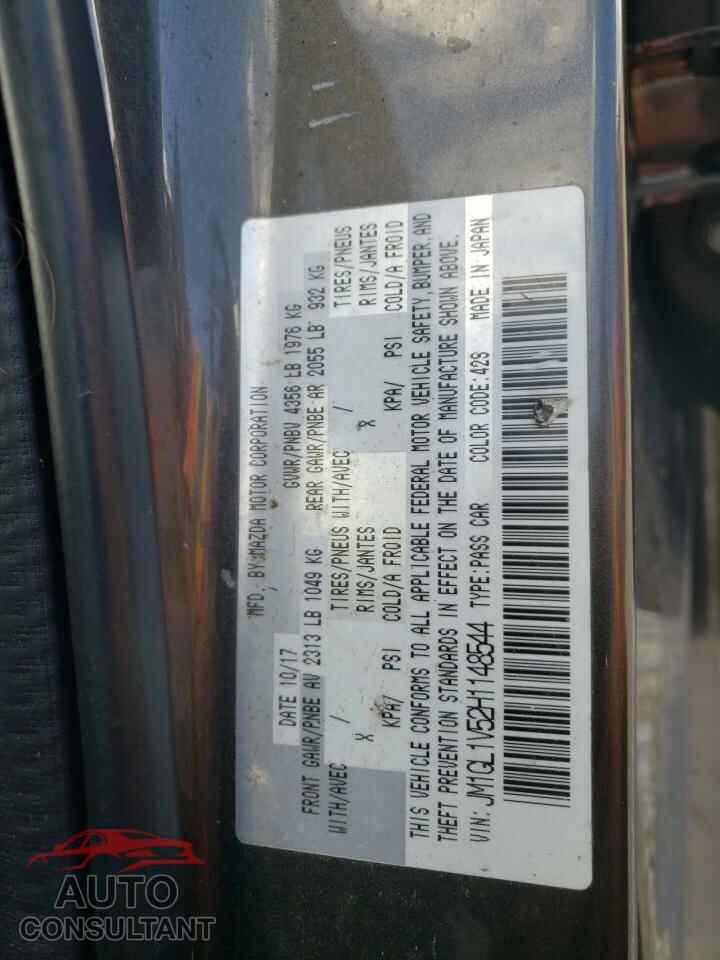 MAZDA 6 2017 - JM1GL1V52H1148544