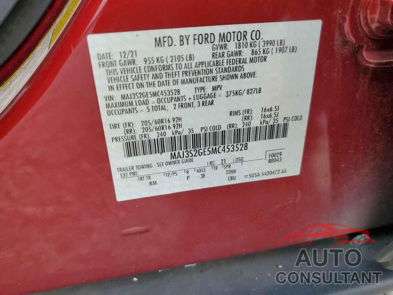 FORD ECOSPORT 2021 - MAJ3S2GE5MC453528