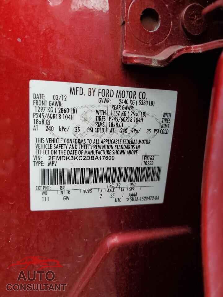 FORD EDGE 2013 - 2FMDK3KC2DBA17600