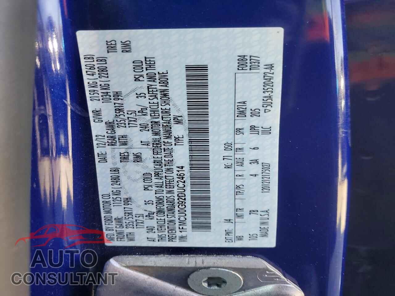 FORD ESCAPE 2013 - 1FMCU0G92DUC24614