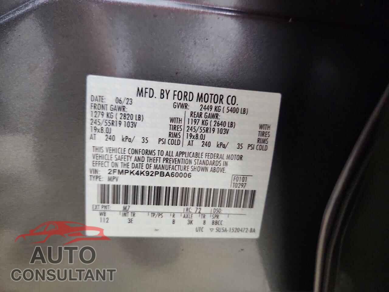 FORD EDGE 2023 - 2FMPK4K92PBA60006