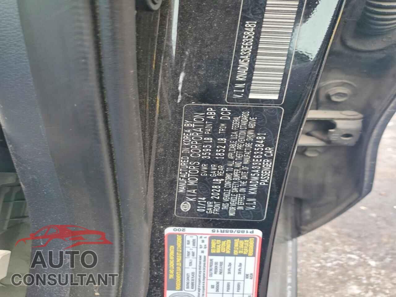 KIA RIO 2014 - KNADM5A33E6358481