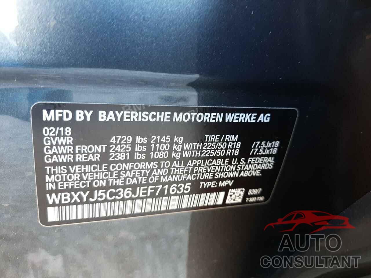 BMW X2 2018 - WBXYJ5C36JEF71635