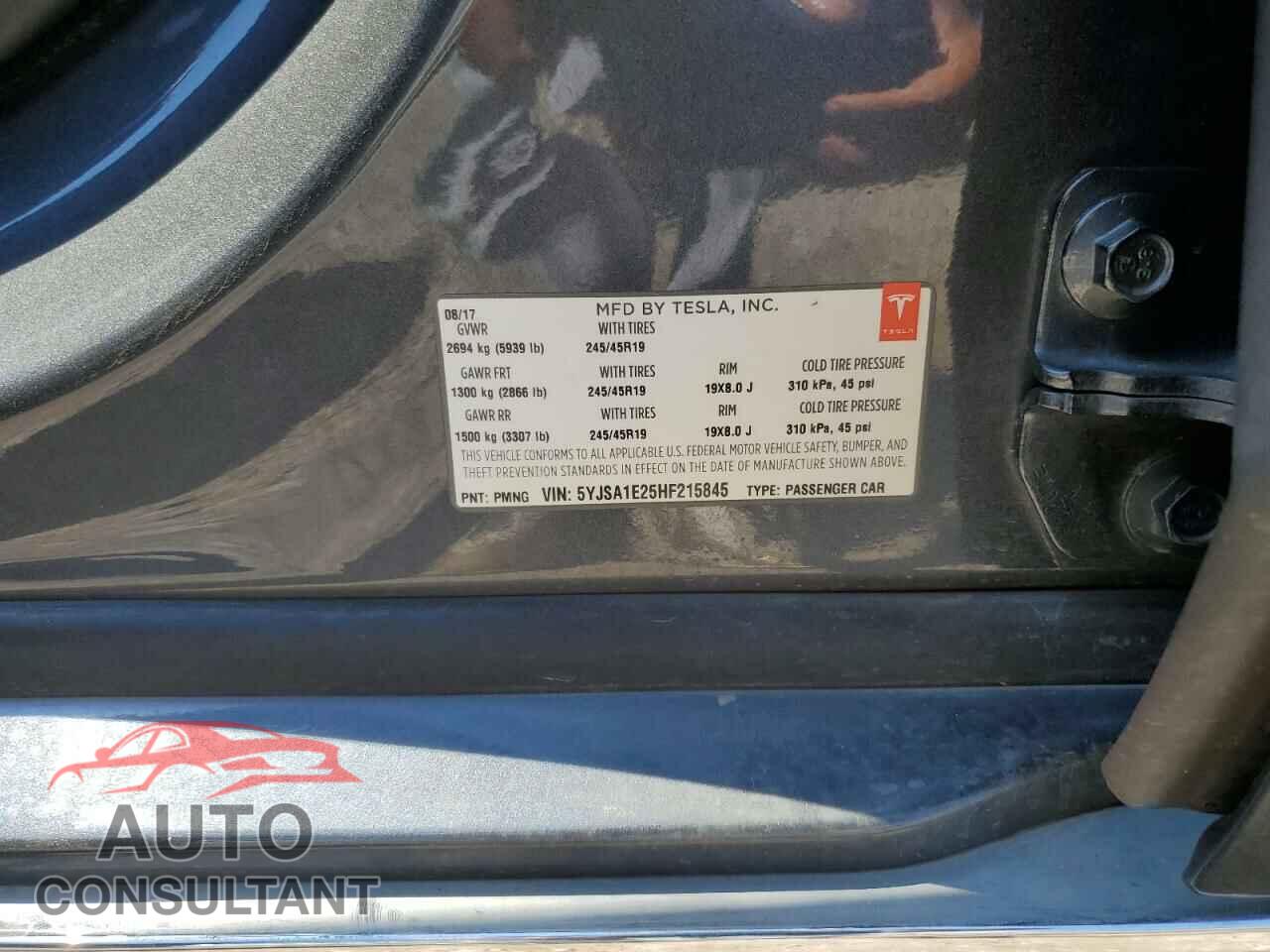 TESLA MODEL S 2017 - 5YJSA1E25HF215845