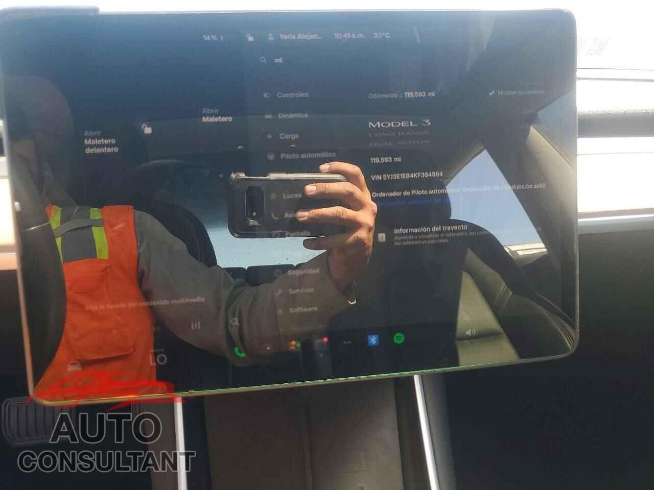 TESLA MODEL 3 2019 - 5YJ3E1EB4KF384884