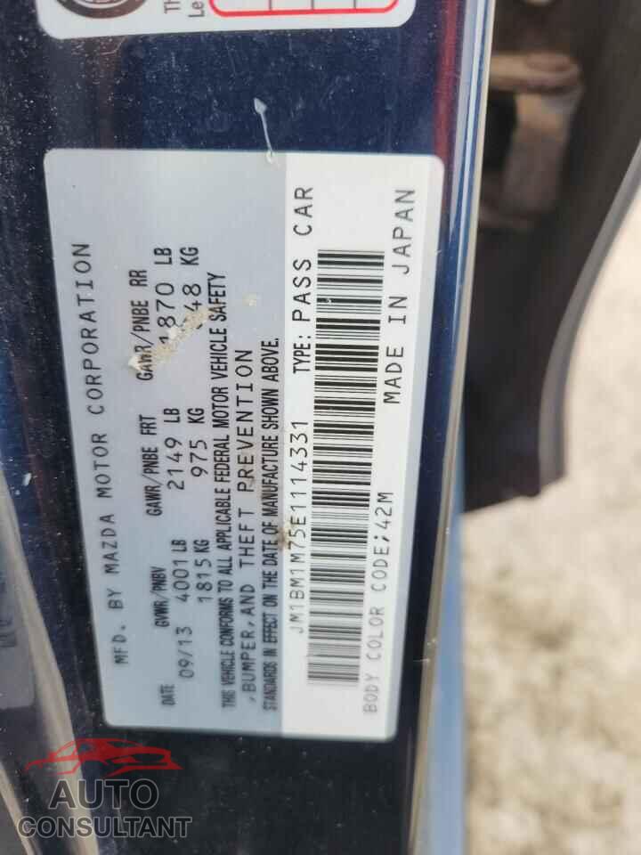 MAZDA 3 2014 - JM1BM1M75E1114331