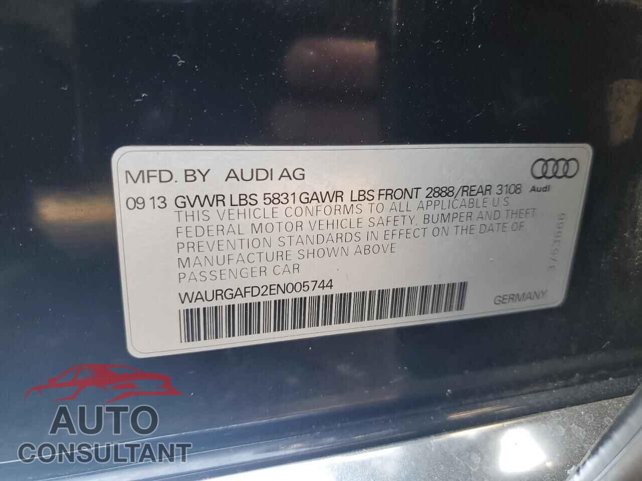 AUDI A8 2014 - WAURGAFD2EN005744