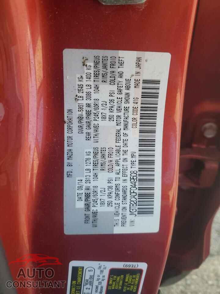 MAZDA CX-9 2015 - JM3TB2CA0F0449508