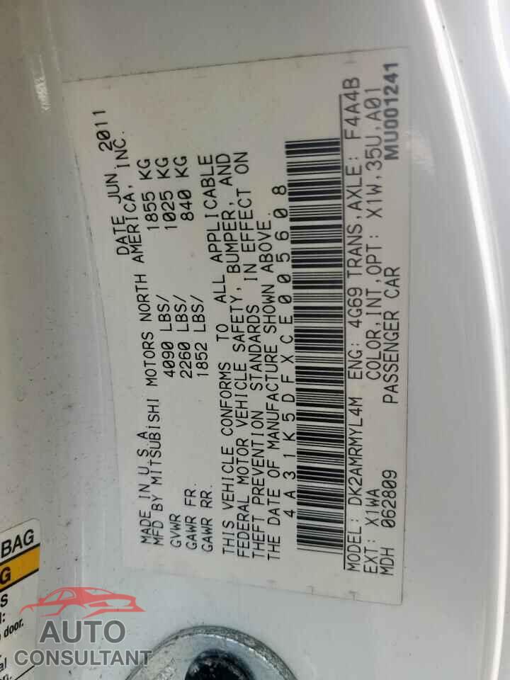 MITSUBISHI ECLIPSE 2012 - 4A31K5DFXCE005608
