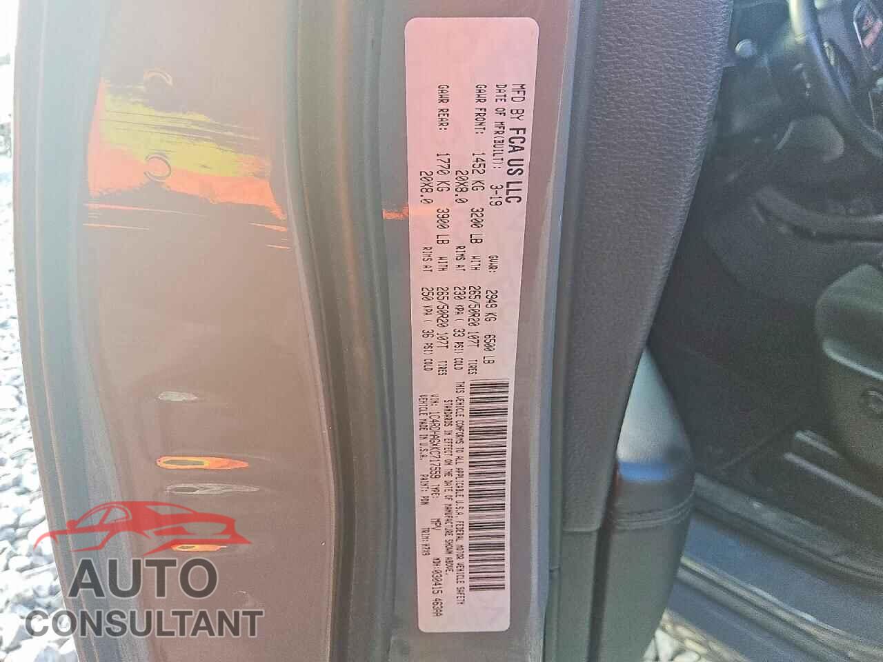DODGE DURANGO 2019 - 1C4RDHAGXKC717559
