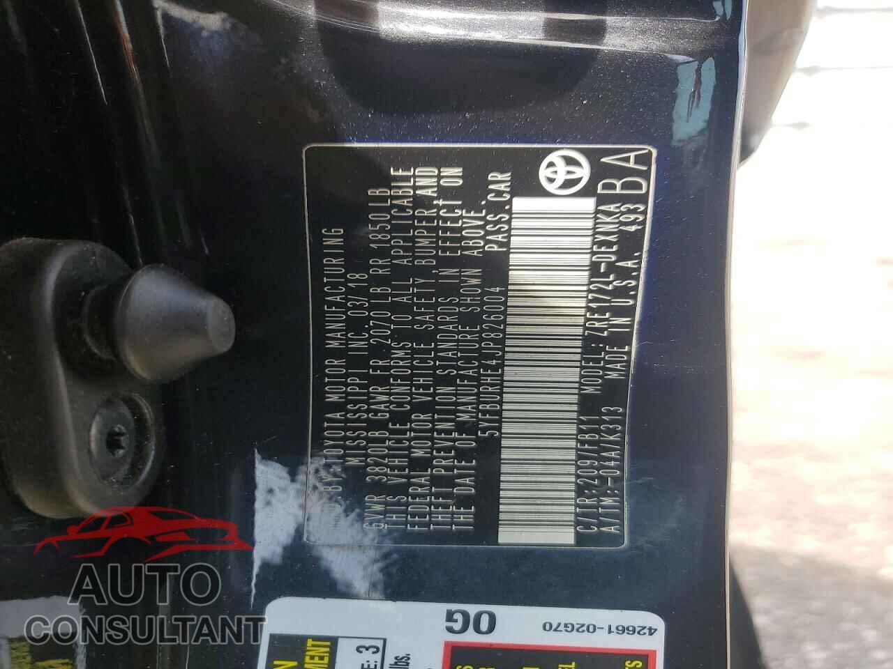 TOYOTA COROLLA 2017 - 5YFBURHE4JP826004