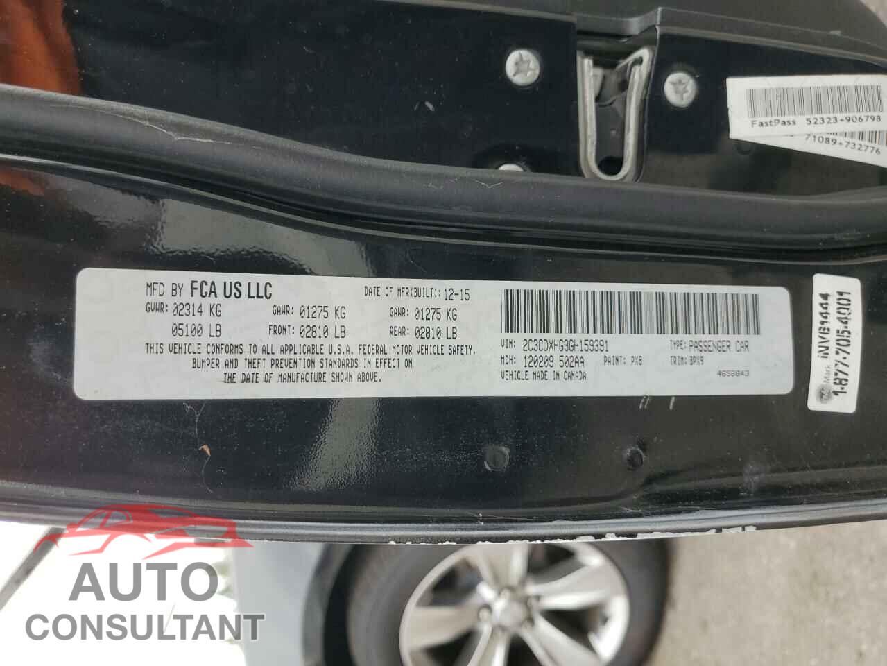 DODGE CHARGER 2016 - 2C3CDXHG3GH159391