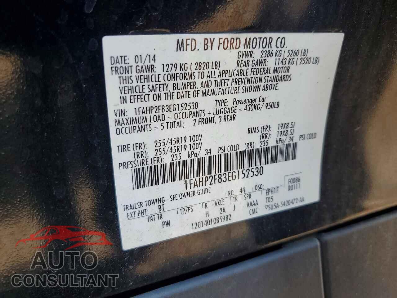 FORD TAURUS 2014 - 1FAHP2F83EG152530