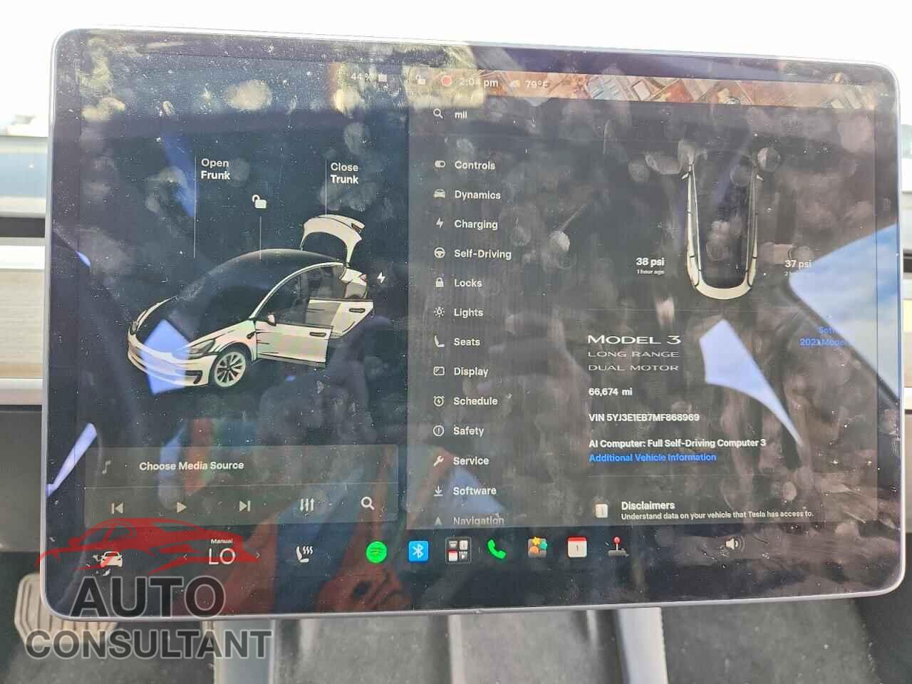 TESLA MODEL 3 2021 - 5YJ3E1EB7MF868969