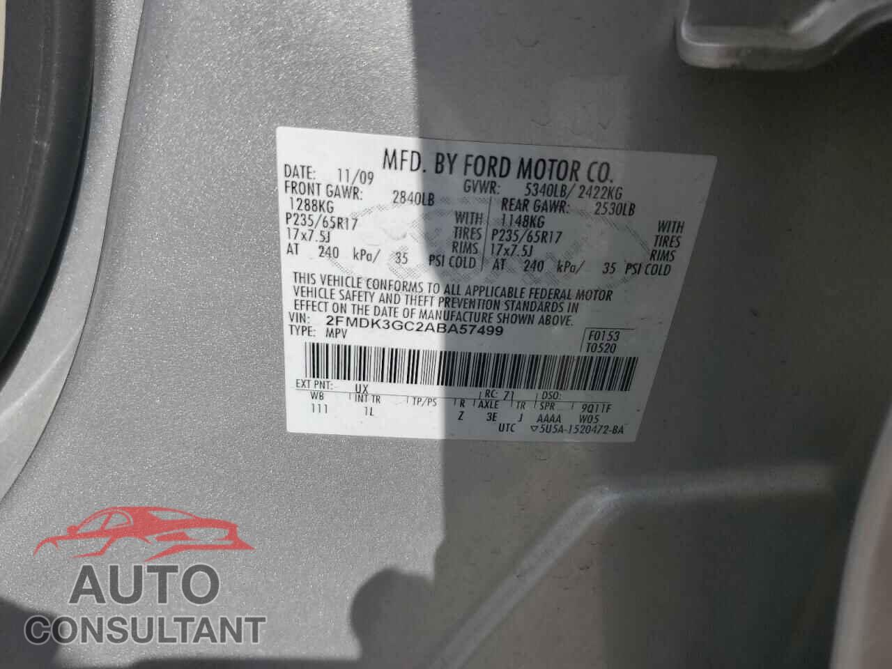 FORD EDGE 2010 - 2FMDK3GC2ABA57499