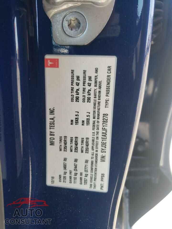 TESLA MODEL 3 2018 - 5YJ3E1EAXJF178278