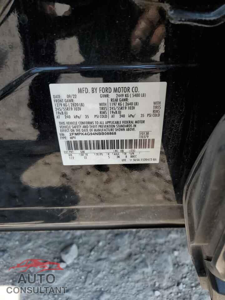 FORD EDGE 2022 - 2FMPK4G94NBB08868