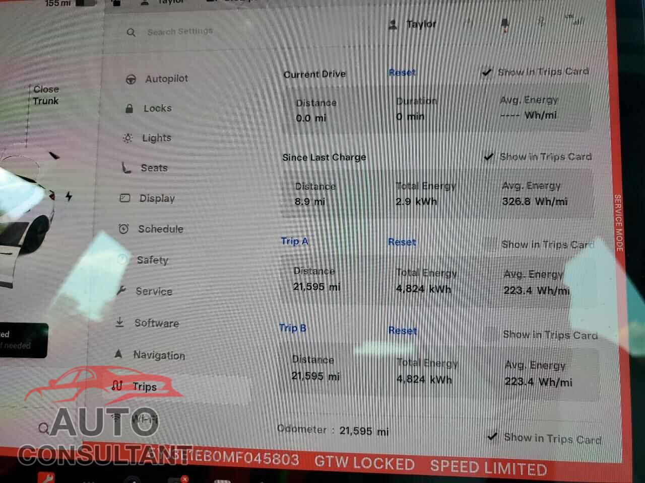 TESLA MODEL 3 2021 - 5YJ3E1EB0MF045803
