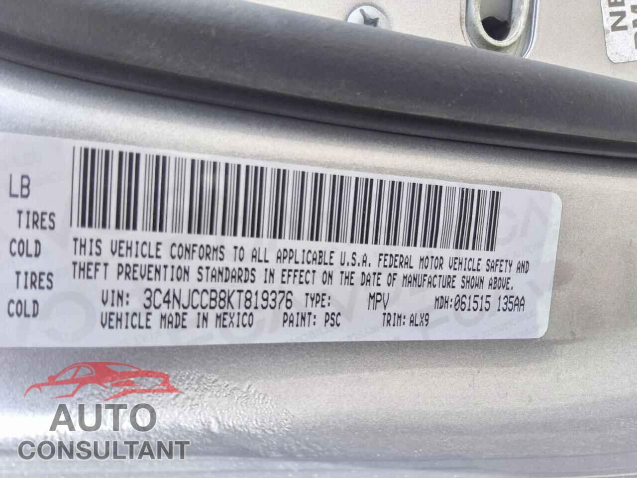 JEEP COMPASS 2019 - 3C4NJCCB8KT819376