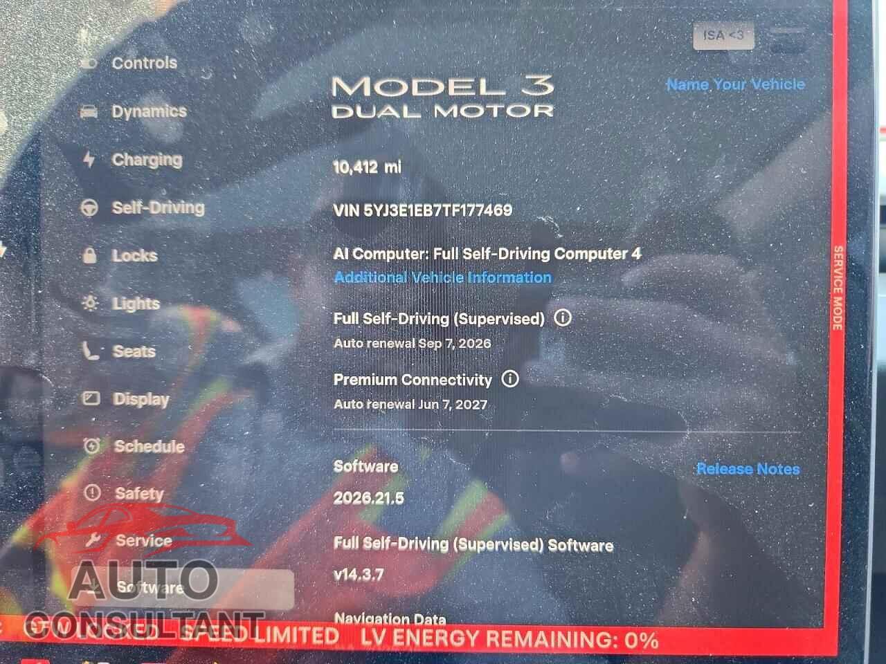 TESLA MODEL 3 2026 - 5YJ3E1EB7TF177469