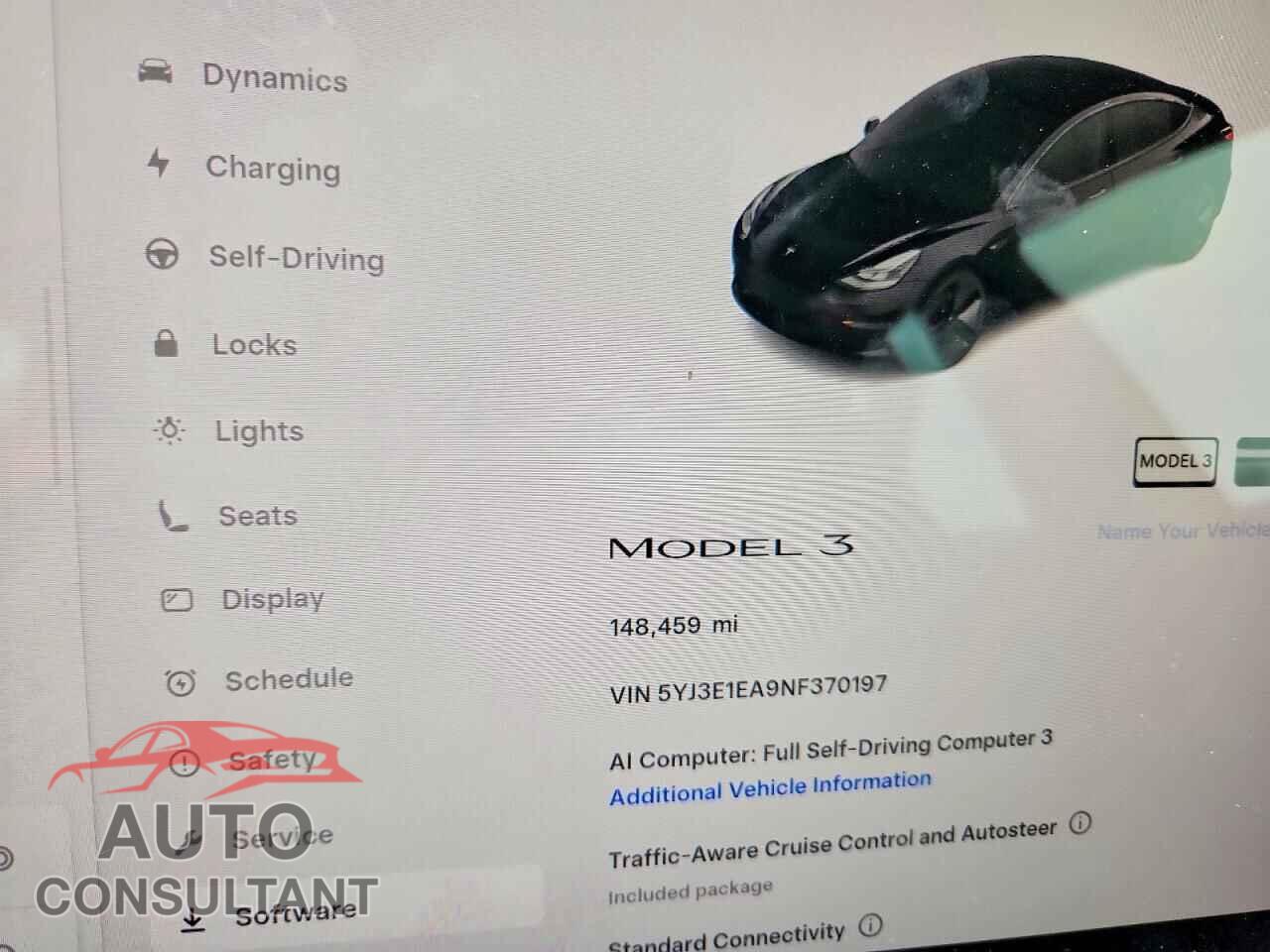TESLA MODEL 3 2022 - 5YJ3E1EA9NF370197