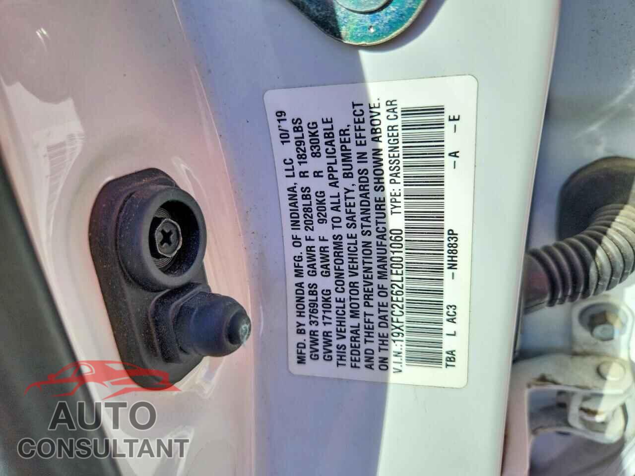 HONDA CIVIC 2020 - 19XFC2E62LE001060