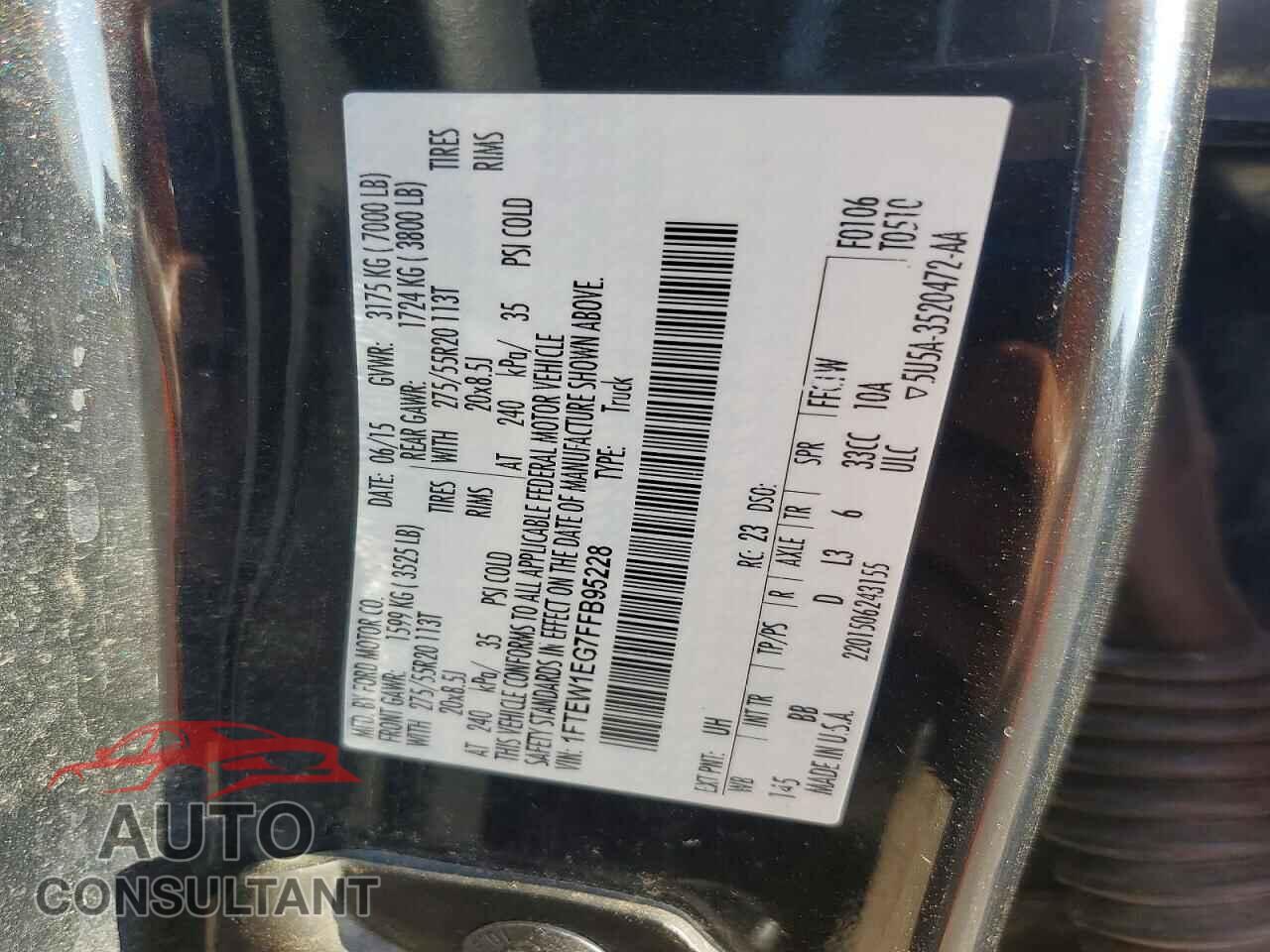 FORD F150 2015 - 1FTEW1EG7FFB95228