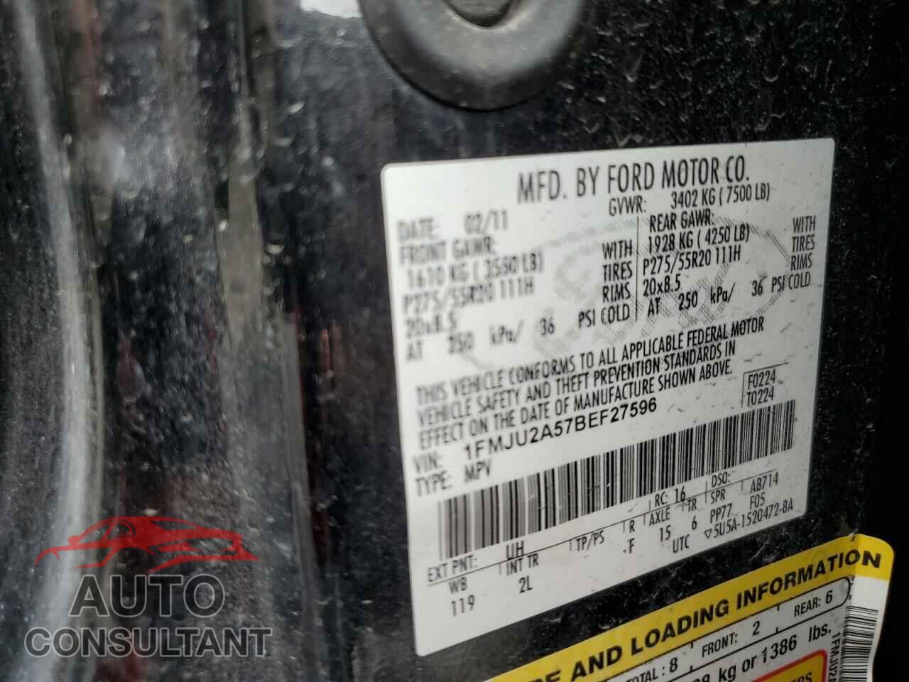 FORD EXPEDITION 2011 - 1FMJU2A57BEF27596