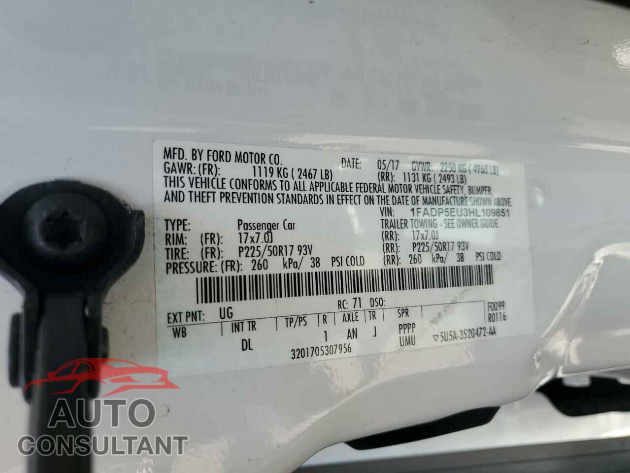 FORD CMAX 2017 - 1FADP5EU3HL109851