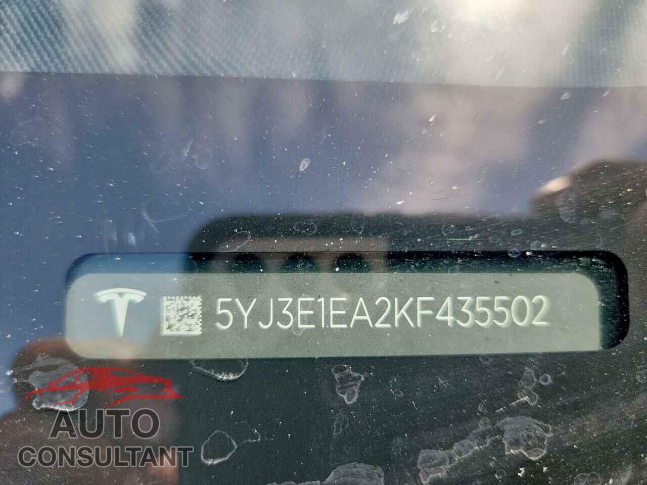 TESLA MODEL 3 2019 - 5YJ3E1EA2KF435502