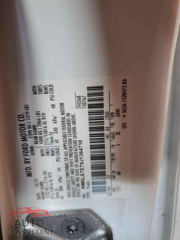 FORD TRANSIT 2018 - NM0LS7E79J1364710