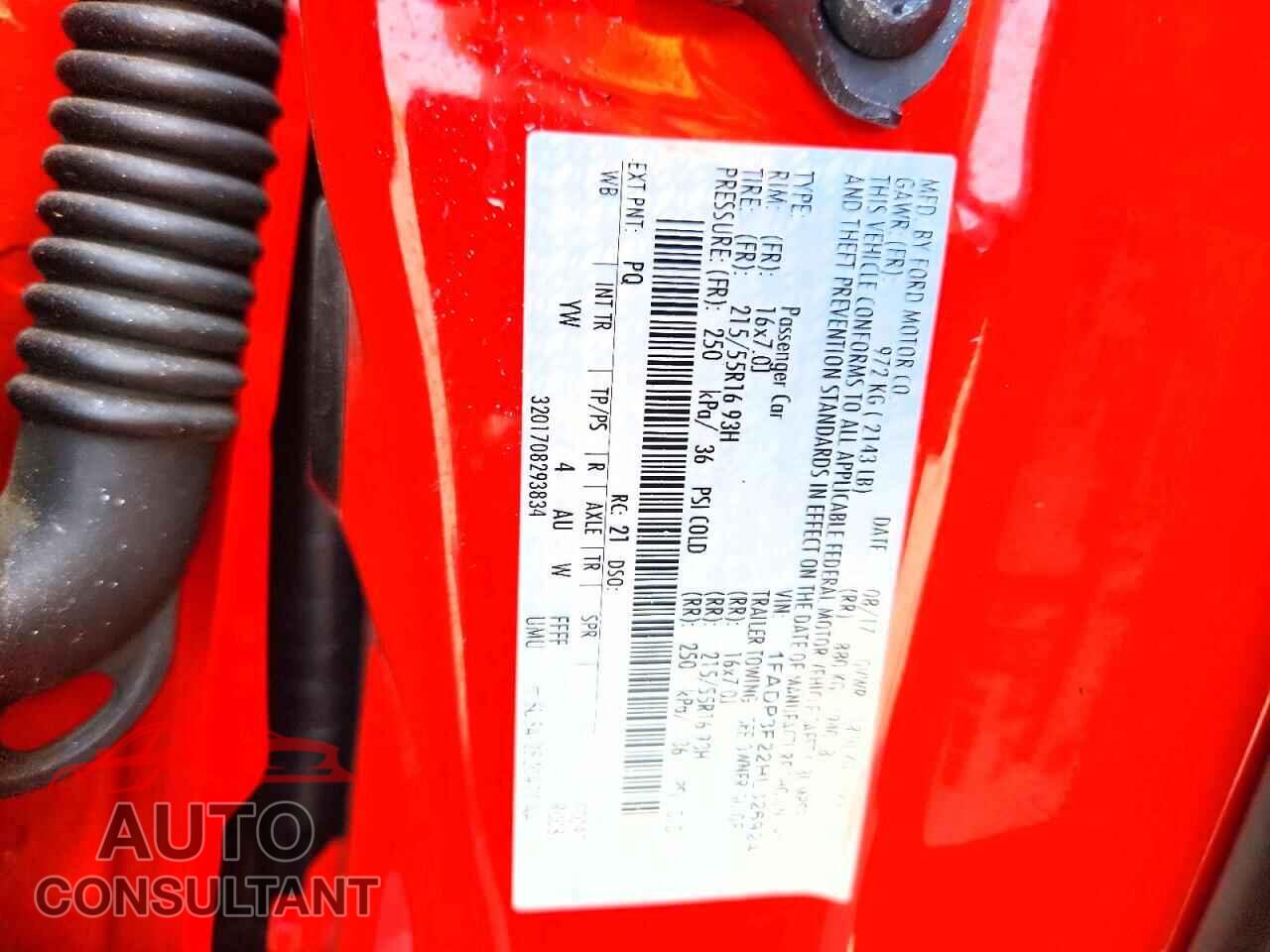 FORD FOCUS 2017 - 1FADP3F22HL326924
